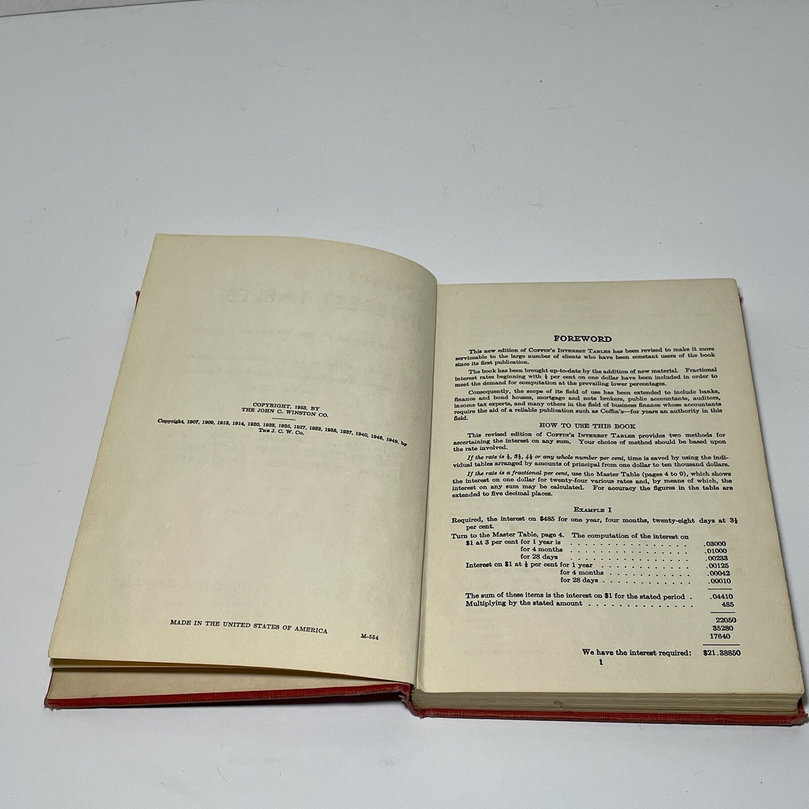 Coffin’s Interest Tables HC 1953 John C. Winston Co. 138 Pages Financial Math