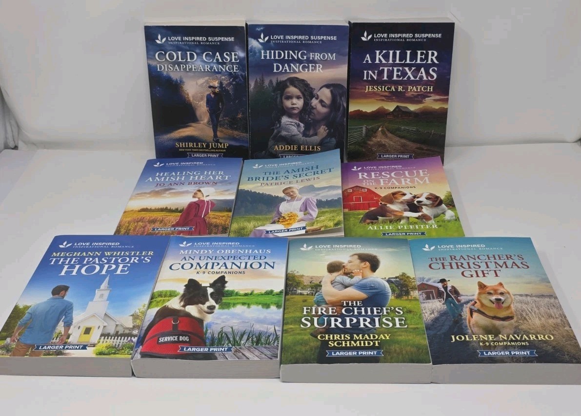 Love Inspired Suspense 2026 2025 Larger Print 10 Book Lot LIS Harlequin Romance