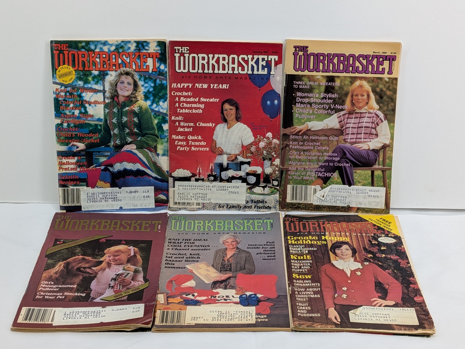 Lot of 6 The Workbasket Magazine Vintage 1977-1988 Home Arts Crafts Patterns