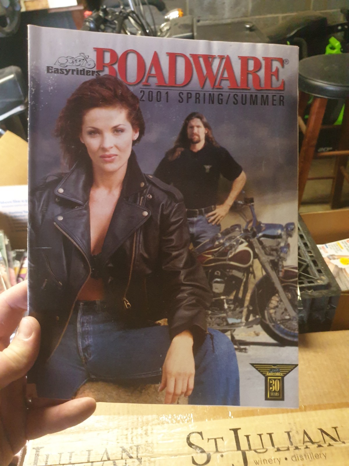Lot 14: Vintage Biker In The Wind Custom Chopper Easyriders Magazines +Calendars