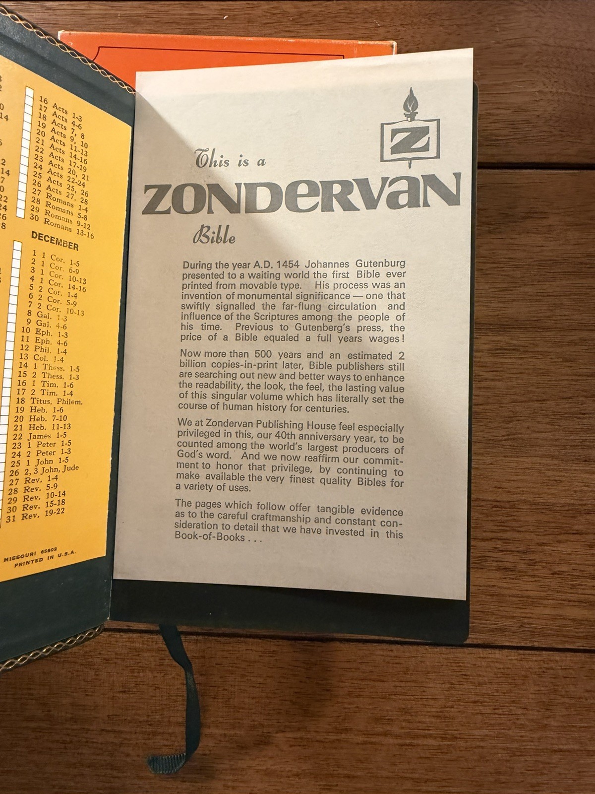 ULTRA RARE BIBLE / Zondervan Imperial line KJV Reference Bible – Green Calfskin