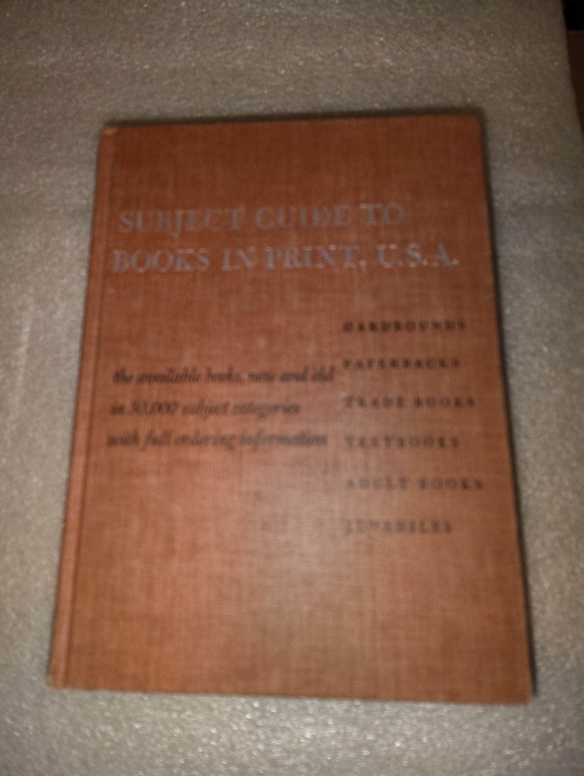 Subject Guide to Books in Print, U.S.A. 1968 12th Annual 2 Volume Set Reference