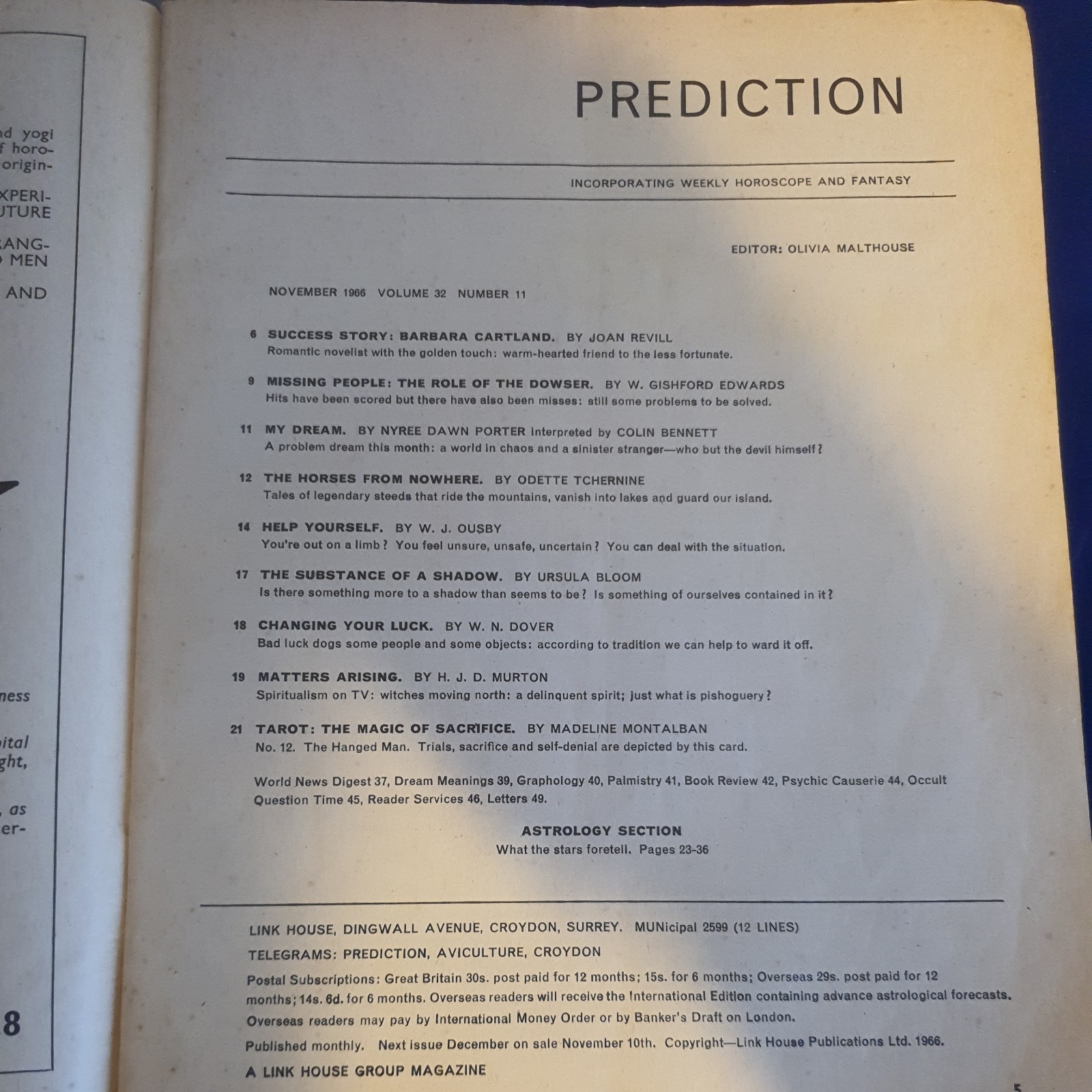 ‘Prediction’ Magazine Publication, November 1966 Volume 32 Number 11, 58 Pages