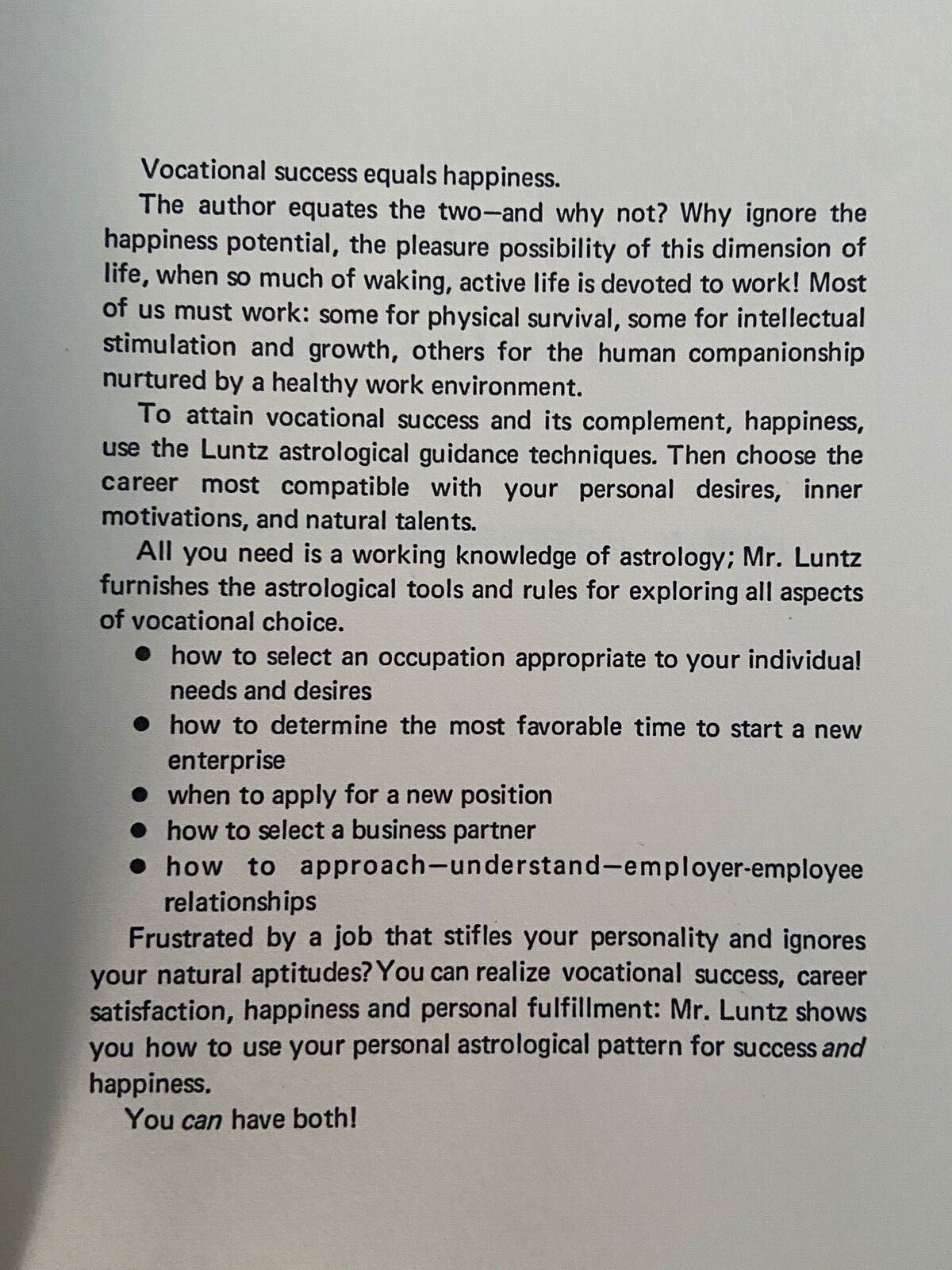 Vocational Guidance by Astrology by Charles Luntz Llewellyn Astrological….1978