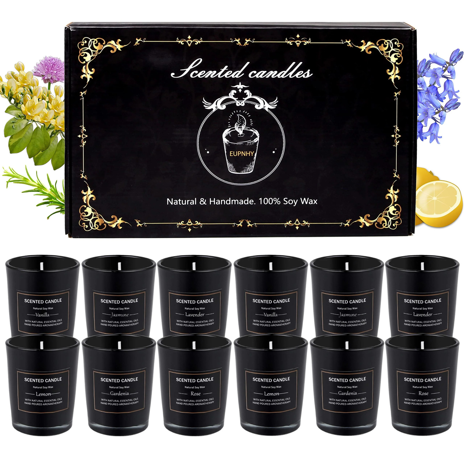 12 Pack Scented Candles Gift Set 2.5oz Aromatherapy Candle Soy