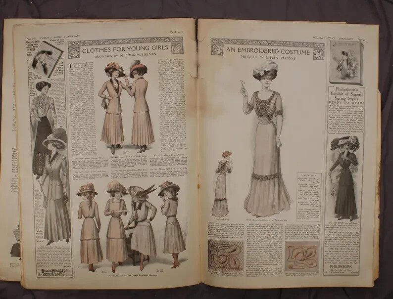 Woman’s Home Companion March 1910 11 x 16 105 pages Fair to Poor Condition