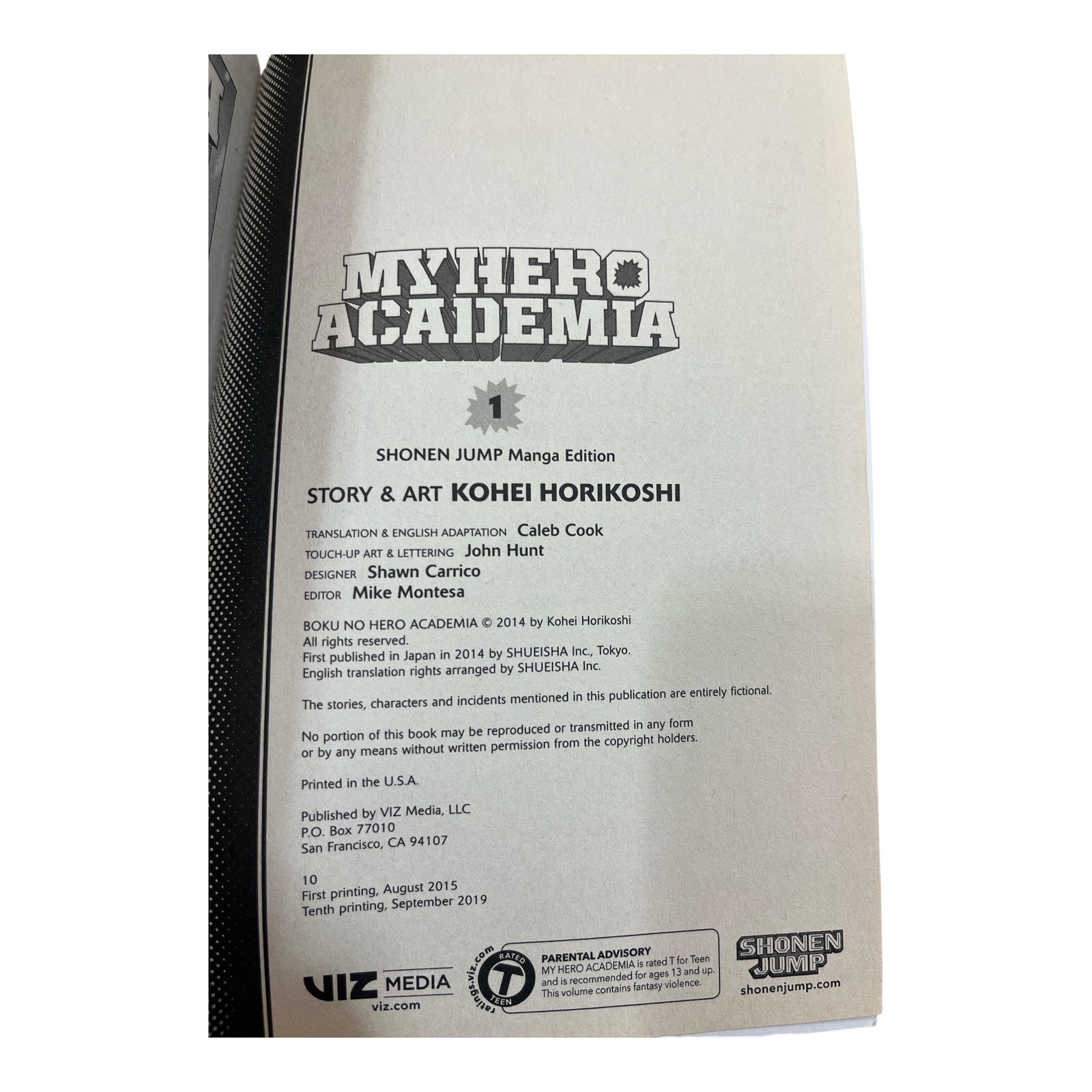 My Hero Academia Manga Vol 1-3 Set Kohei Horikoshi VIZ Media Shonen Jump English