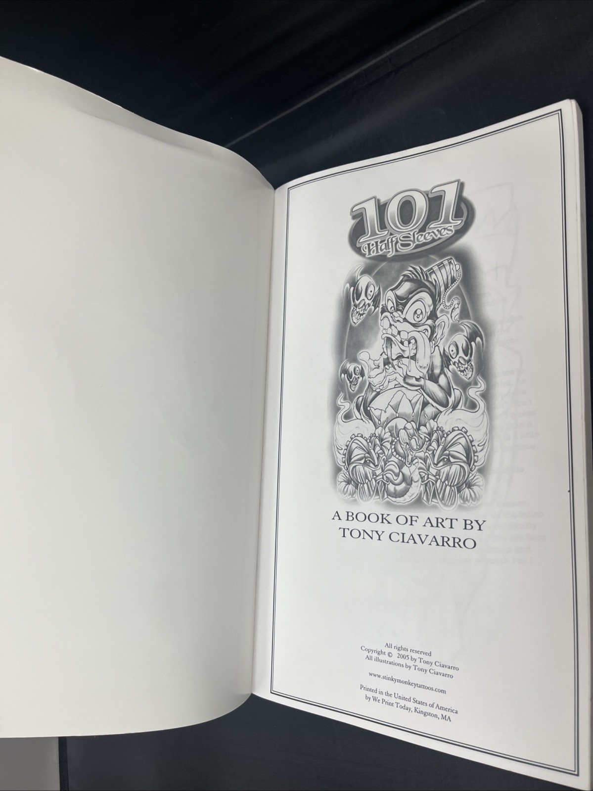 Tony Ciavarro 101 Half Sleeves Tattoo Art Book 2nd Printing 2005 14″x8.5″x3/4″