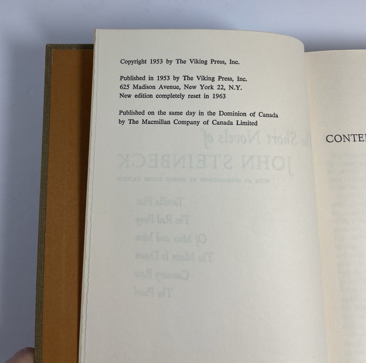 John Steinbeck Short Novels 1953 & The Winter of Our Discontent 1961 Set HC