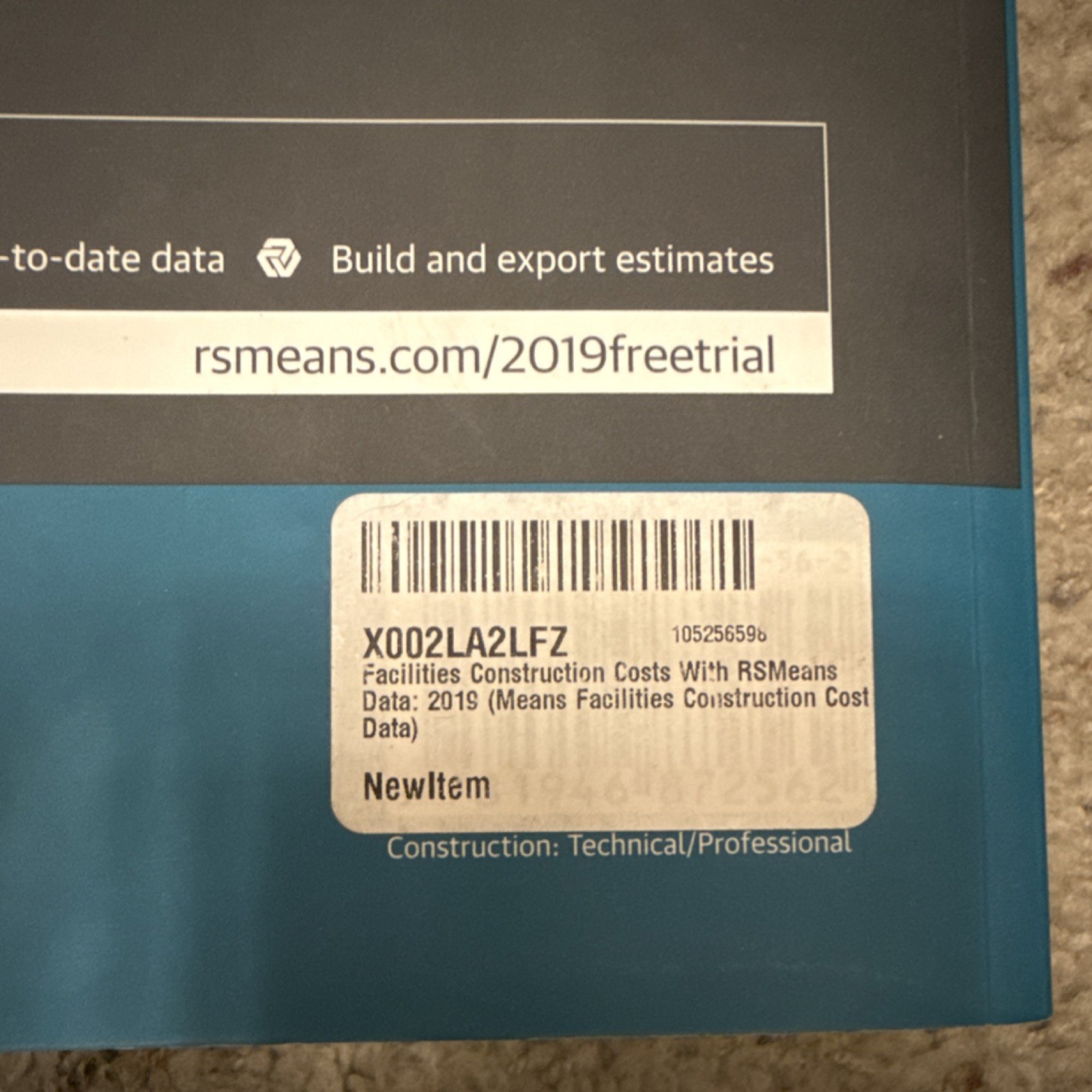Gordian Facilities Construction Costs RSMeans Data 2019 34th Ed Book X002LA2LFZ