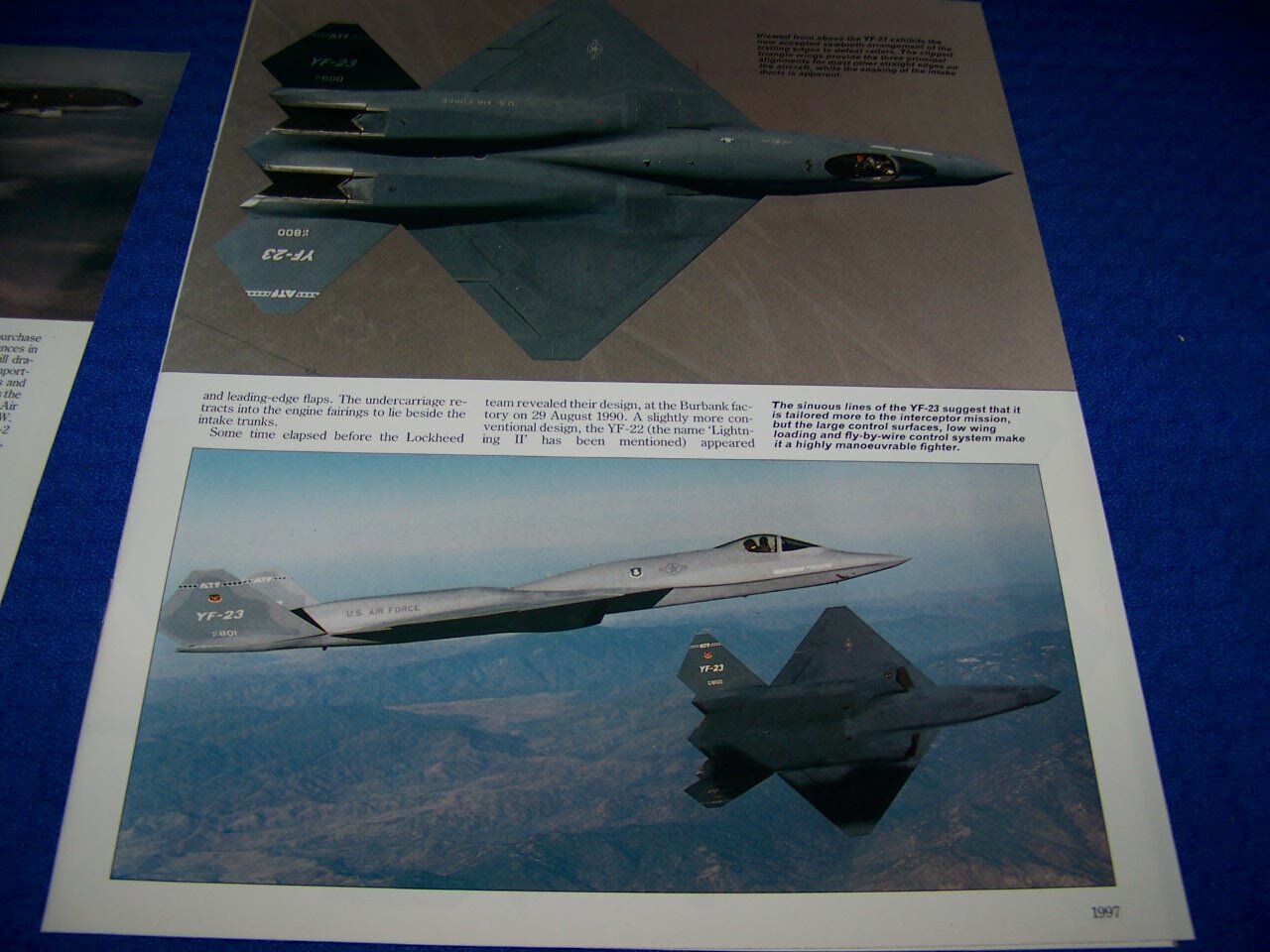 LOCKHEED/ BOEING YF-22 & YF-23 …4-PAGE PROFILE/2-PAGE 3-VIEWS/HISTORY (719BB)