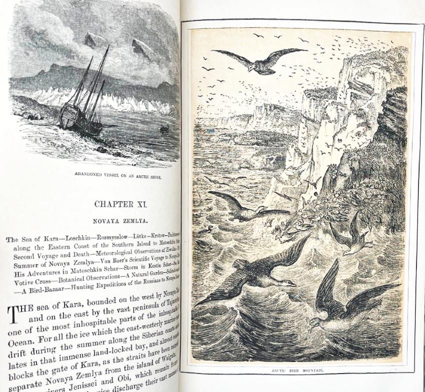 Antique 1892 THE POLAR WOLRD Exploration Maps Whaling Esquimaux FINE BINDING