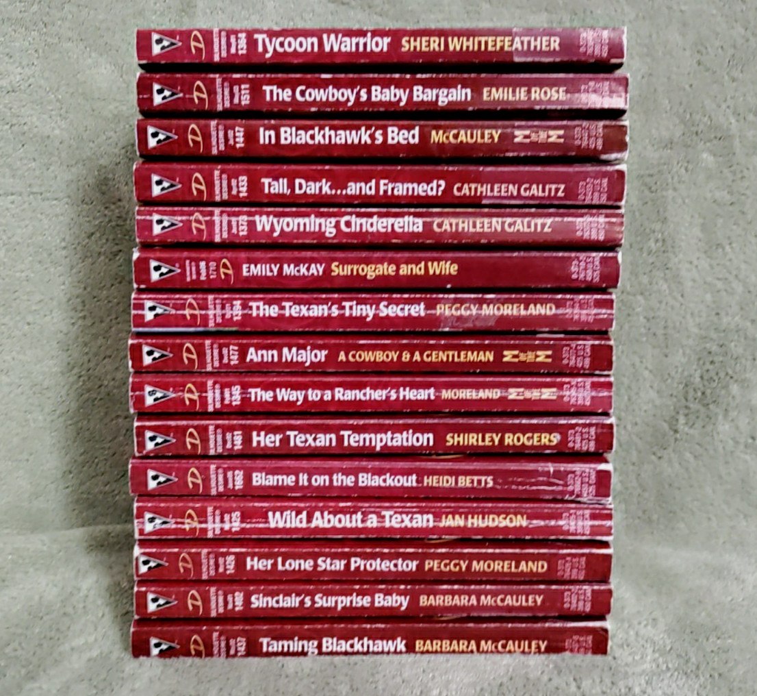Lot of 15 Silhouette Desire Romance Books 2001-2006 Cowboys Sensual Mixed RJ-4