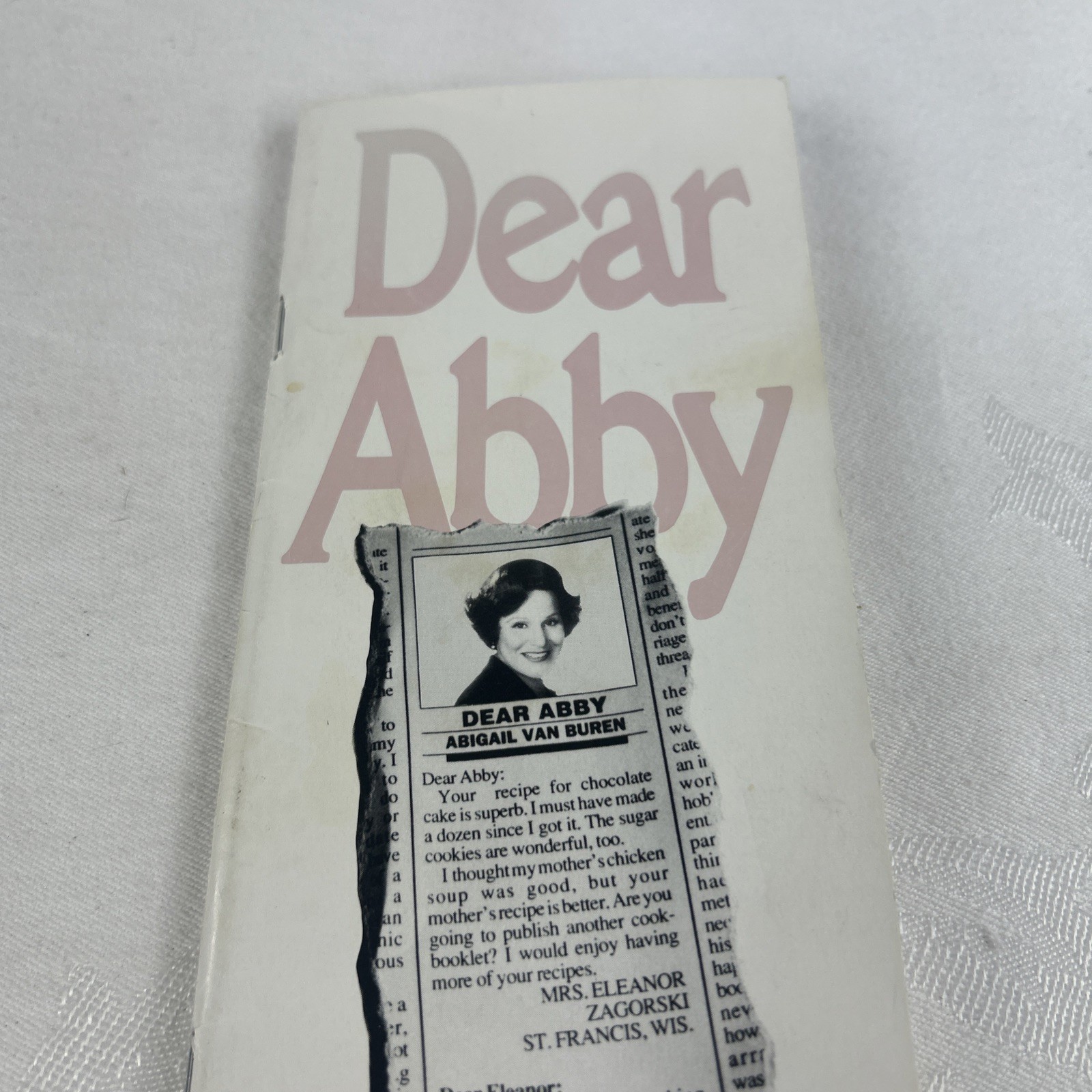 More Favorite Recipes by Dear Abby, 1990 Scarce Columnist’s Booklet 58 Pages
