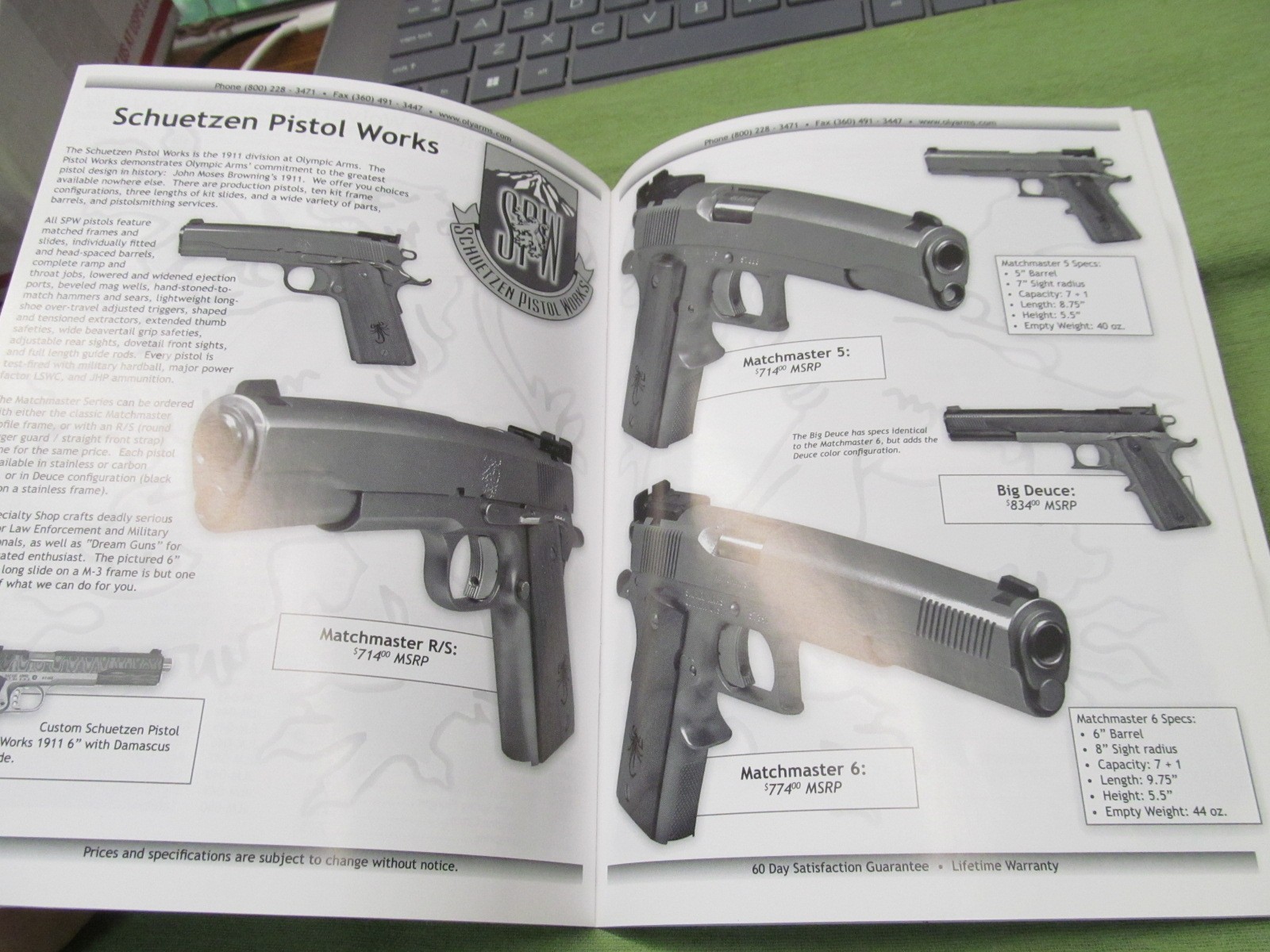 Olympic Arms 2007 Retail Catalog -58 pages -Pics, Prices, Parts Lists -w/Pistols