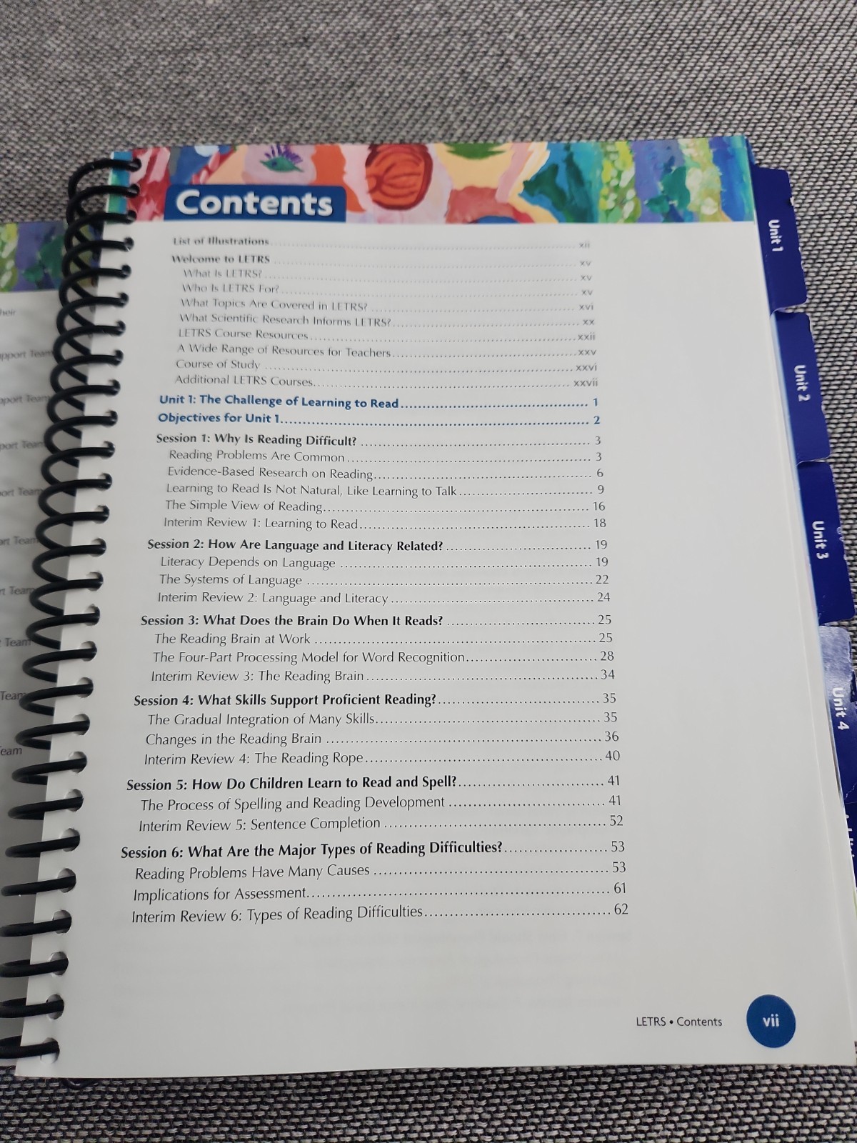 LETRS Volume 1 Units 1-4 Voyager Sopris by Louisa C. Moats and Carol A. Tillman