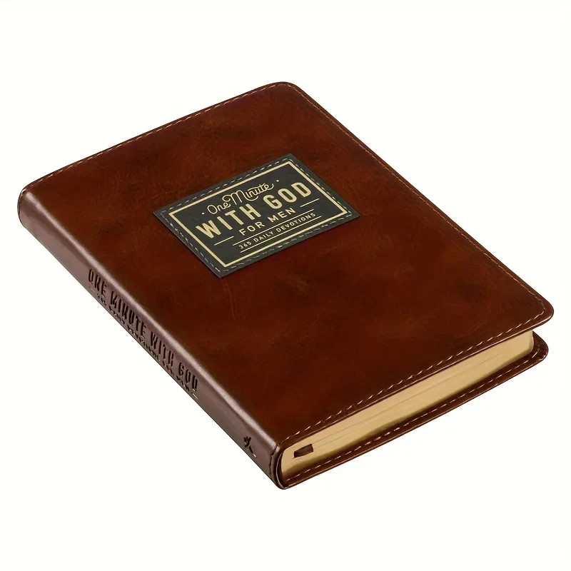 One Minute with God for Men – 365 Devotions (Brown Faux Leather) Fast ship