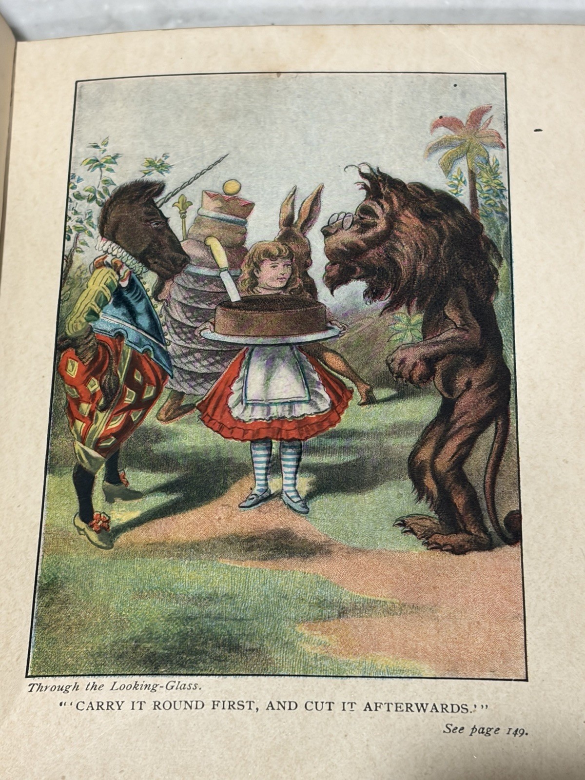 Through the Looking Glass Illustrated 1897 Antique Book Alice In Wonderland