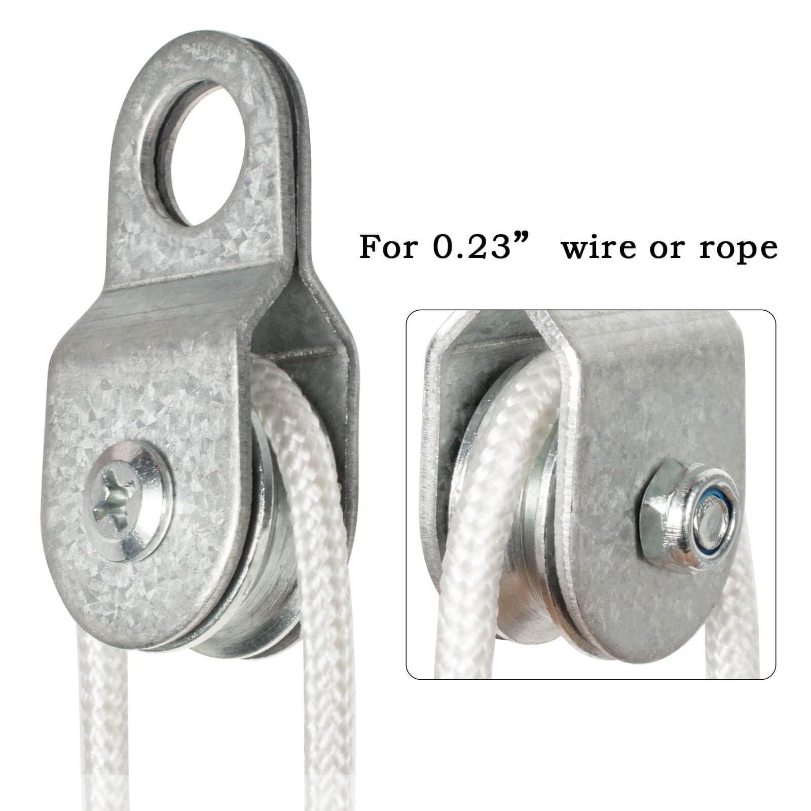 SHINICO 4 Pack Small Snatch Cable Pulley Block for 6mm / 0.23 Inch Wire…