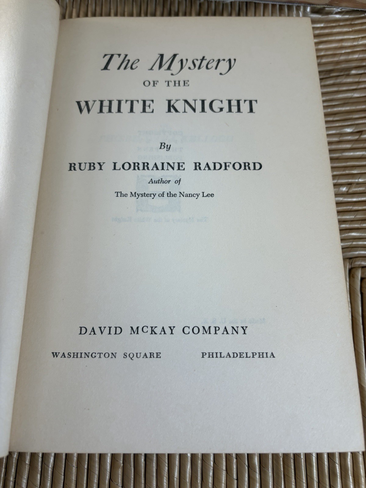 The Mystery of the White Knight Ruby Lorraine Radford 1927 1st Ed HCDJ