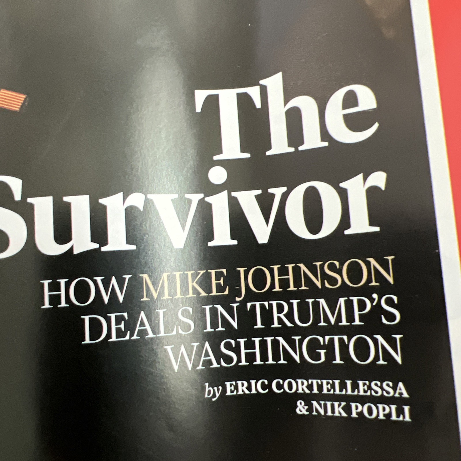 Time Magazine August 14 2025 Survivor Mike Johnson Trump Speaker Wall Street