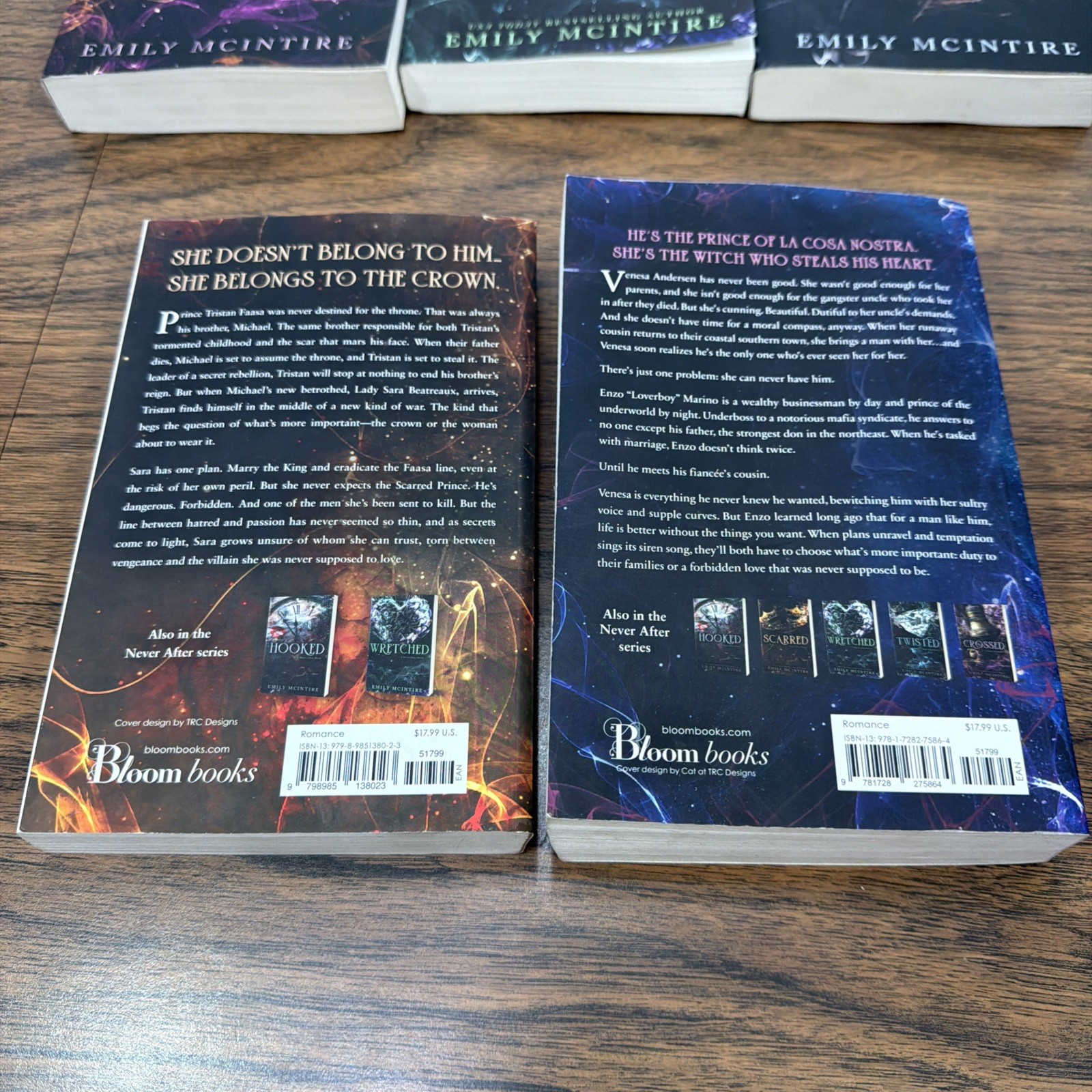 Emily McIntire Never After Series 5 PB Lot Hexed Scarred Hooked Wretched Crossed