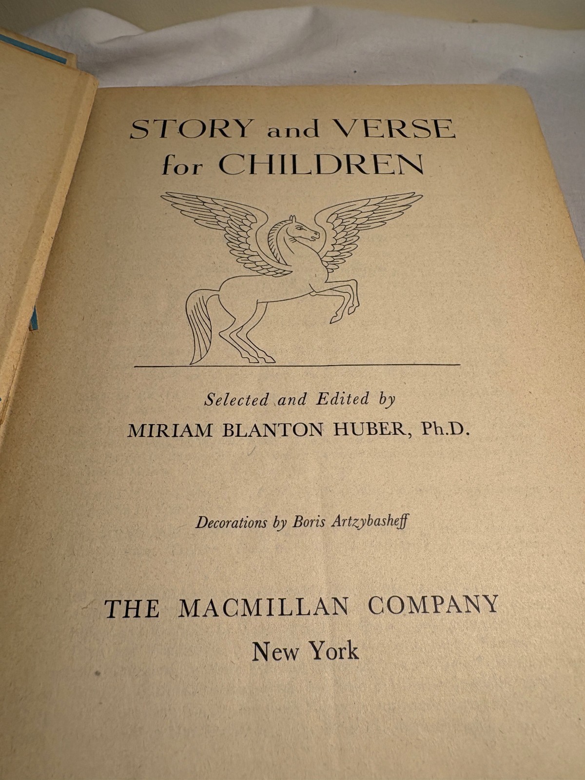 Story and Verse for Children Vintage Book 1943 Cloth Binding Fourth Printing