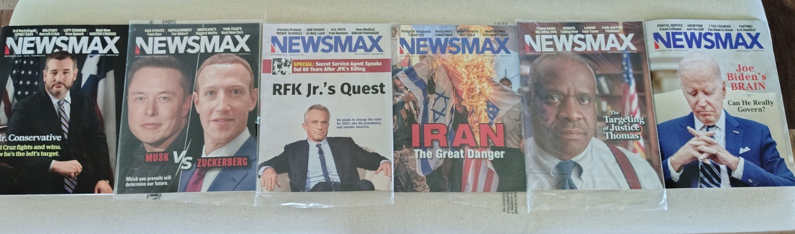 NEWSMAX Magazine Back Issues Cruz Biden Iran RFK Musk 2023 & 2024 ~ LOT OF 6