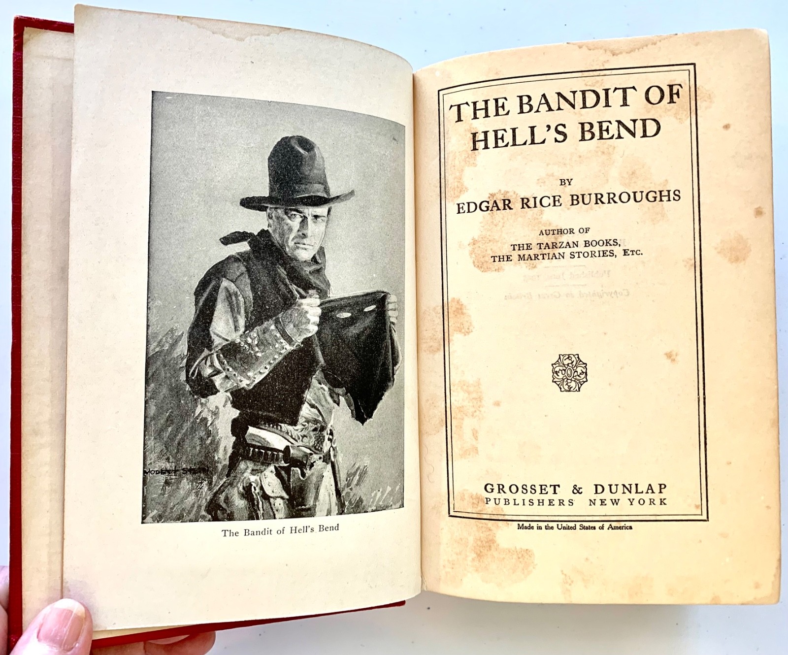 Two EDGAR RICE BURROUGHS Western Novels – Grosset & Dunlap 1st reprint editions