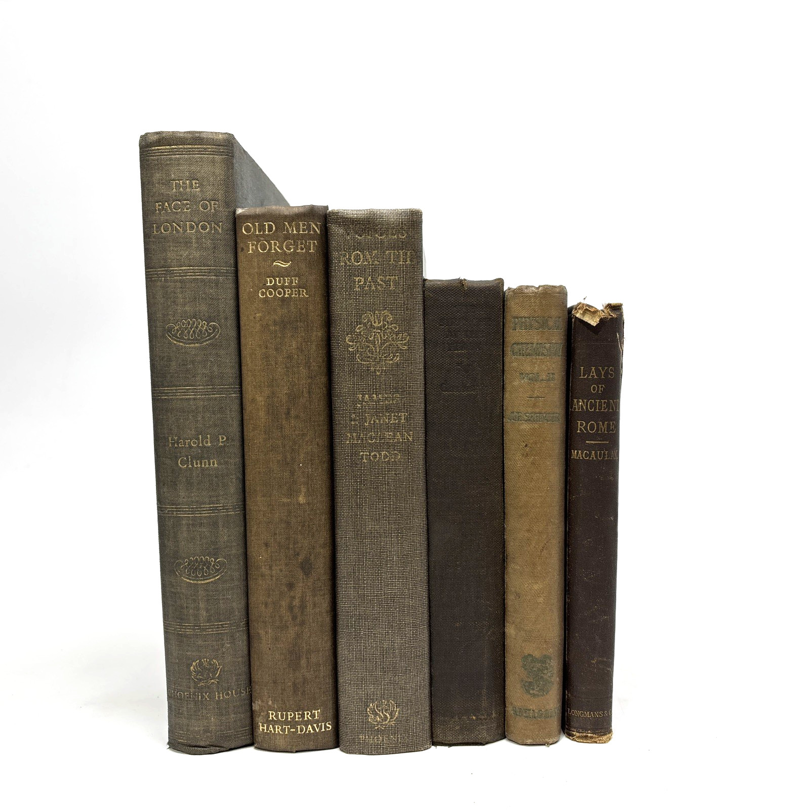 Distressed Old Books for Decoration. 18.5cm shelf space