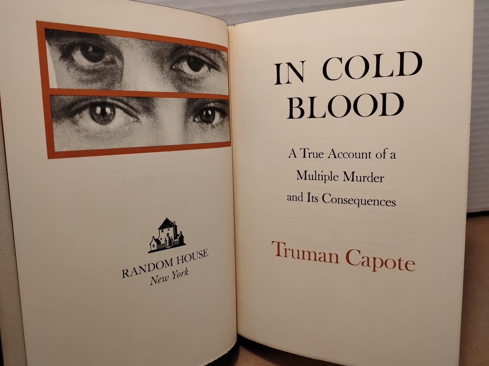 IN COLD BLOOD by Truman Capote – 1965 – 1st Edition 1st Printing BCE HCDJ