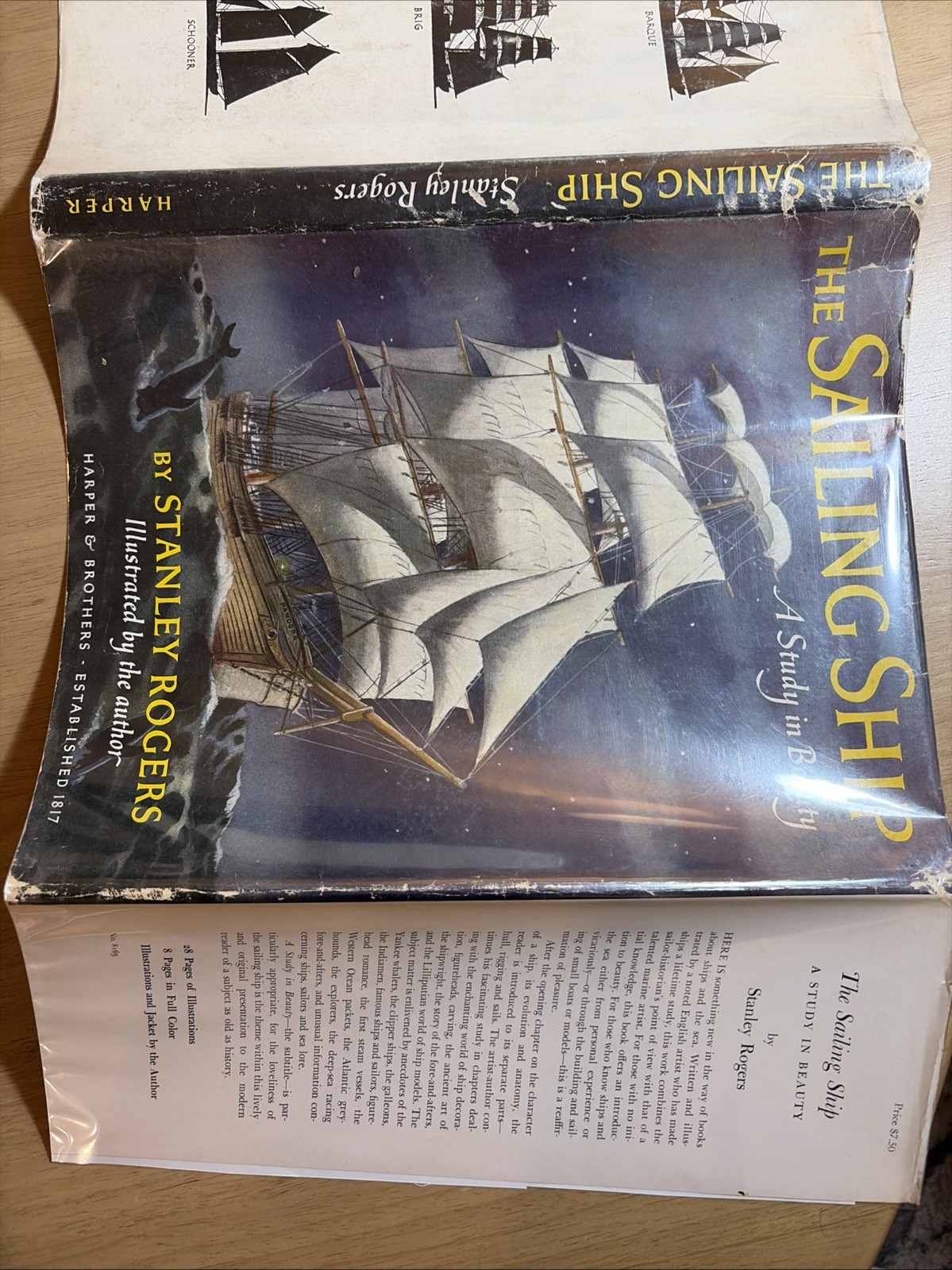 Stanley Rogers The Sailing Ship Study in Beauty 1949 Illustrated 1st Edition HC