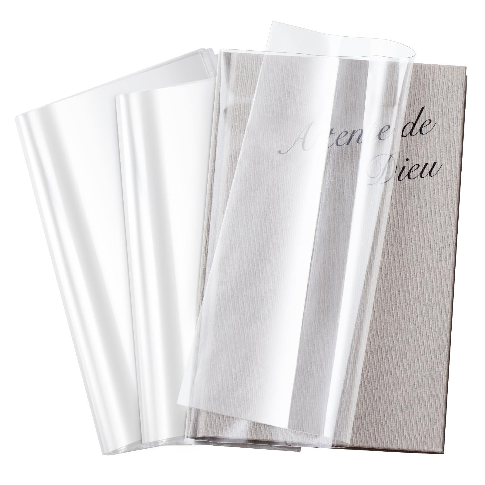100 Pack Adjustable Clear Book Cover for Book with 9.25 x 15+8.5 x 15, Plastic