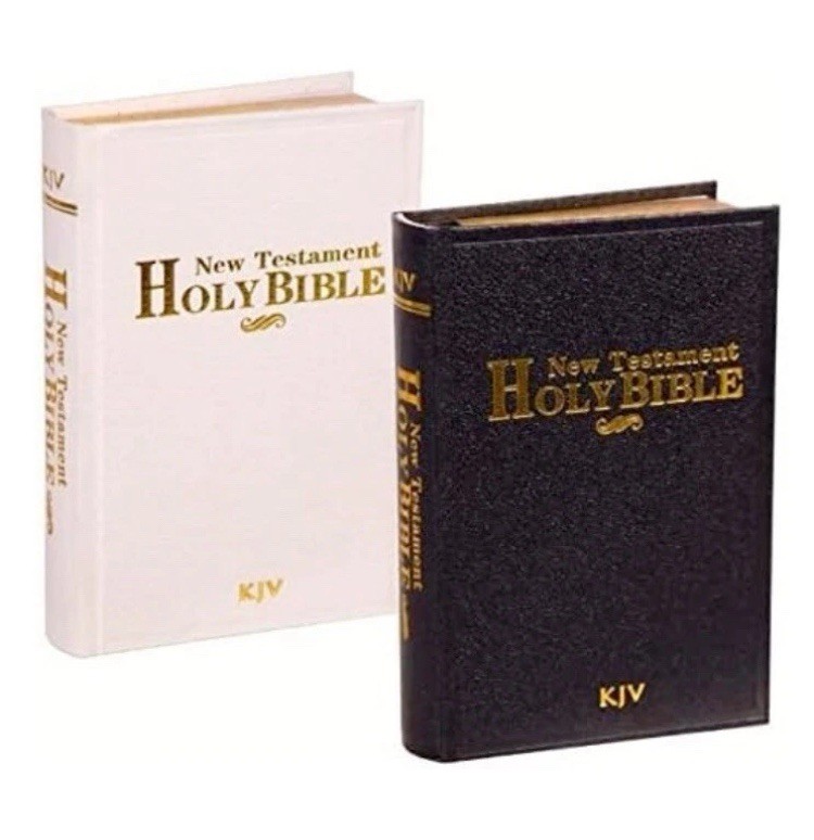 Holy Bible New Testament KJV White Mini Leatherette Cover 4.5” x 3” Set of 6