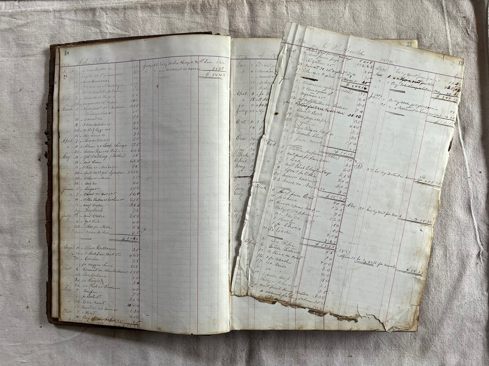 1876 Arnold Bros. Dry Goods 480 Full Pages Ledger Wartrace TN History Geneology