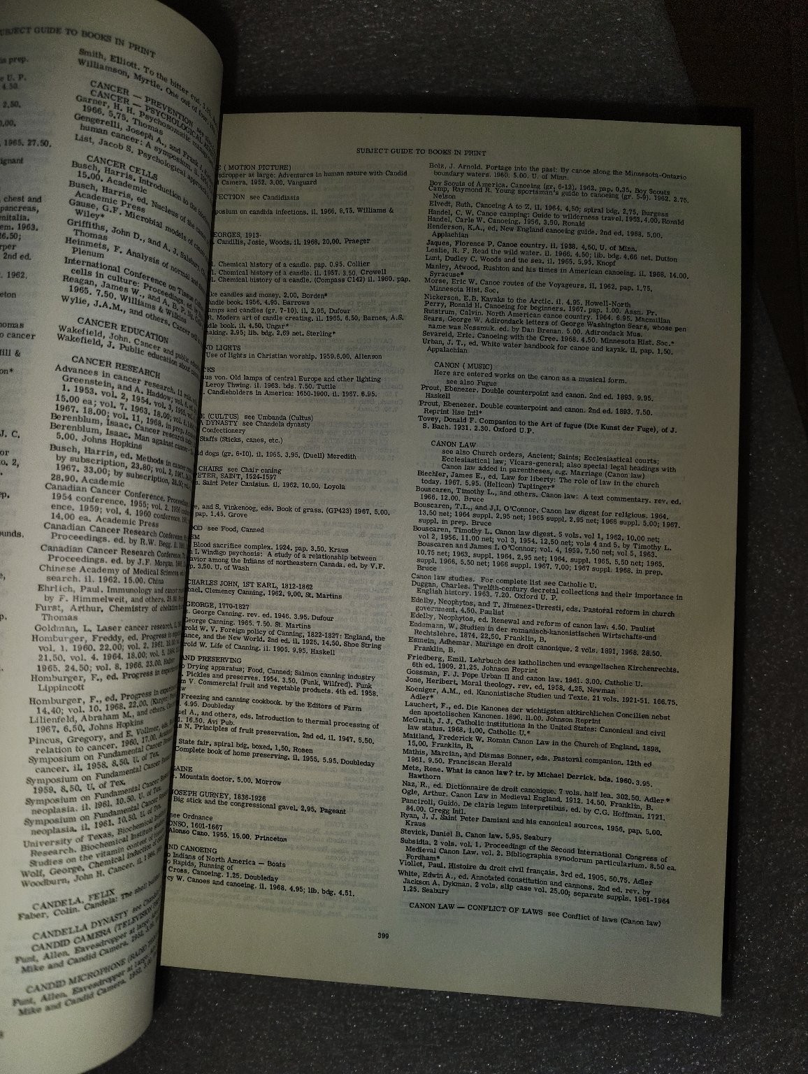 Subject Guide to Books in Print, U.S.A. 1968 12th Annual 2 Volume Set Reference