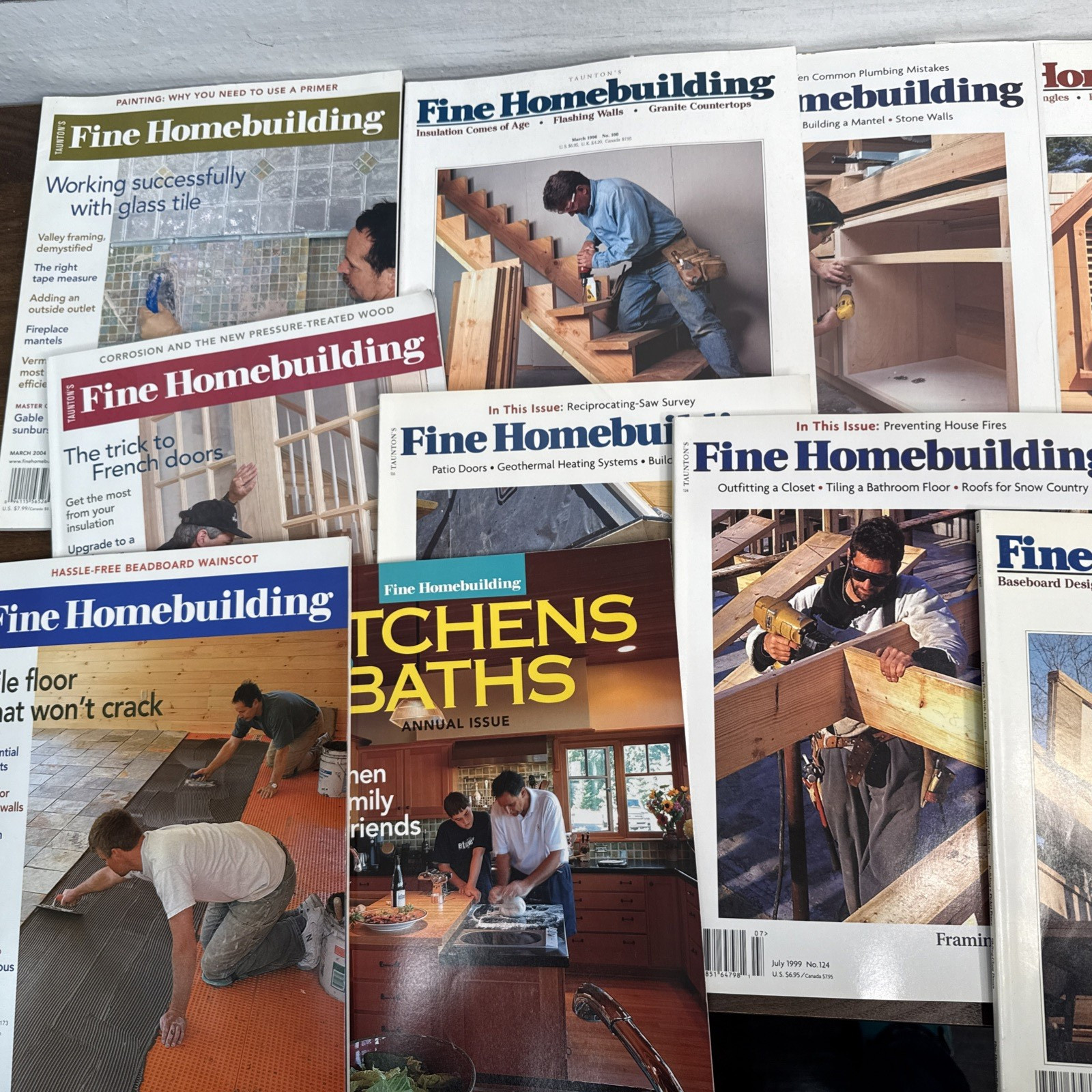 Tauton’s Fine Homebuilding Magazines Lot of 48 Magazines Years 1996-2005