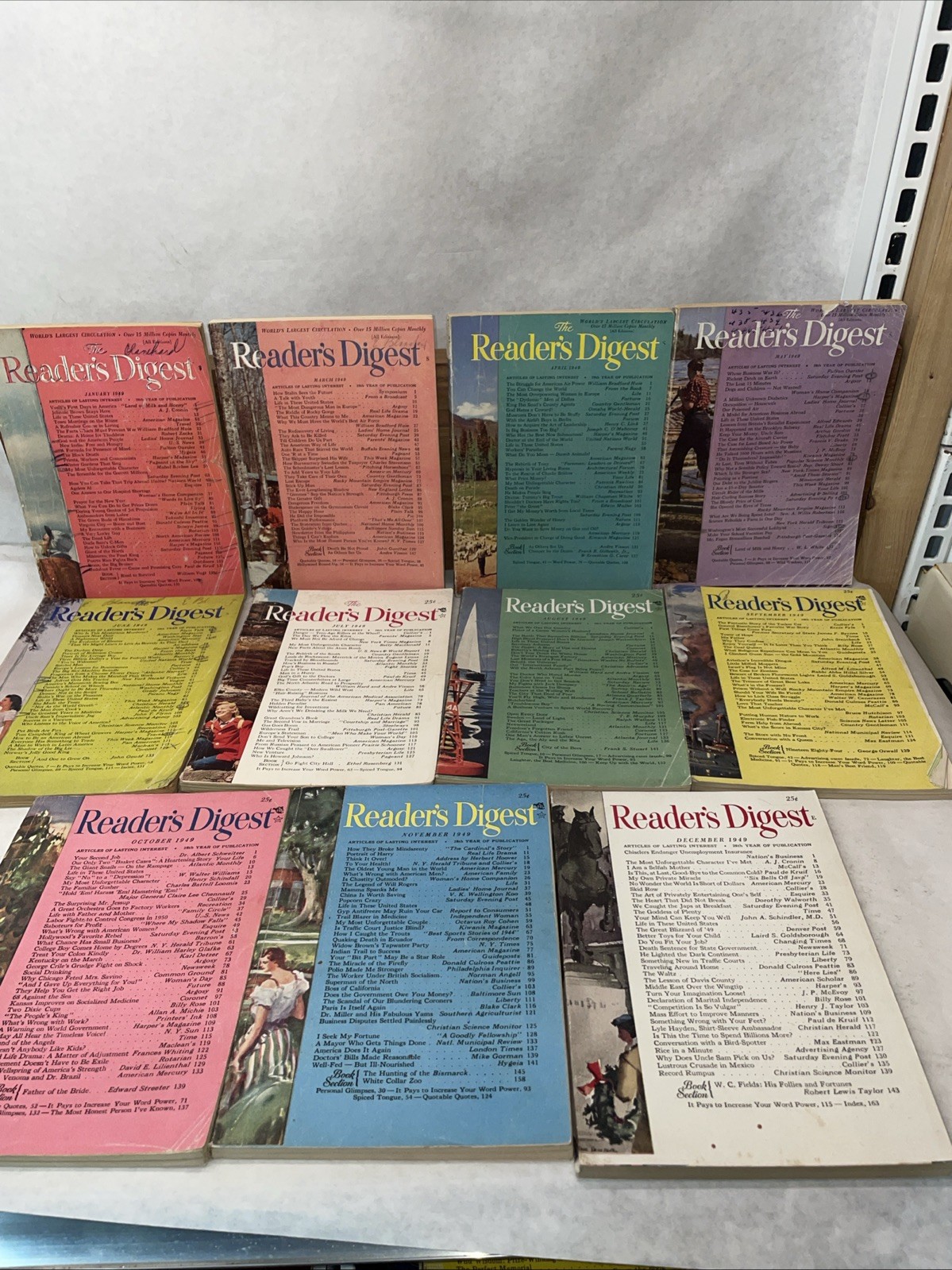 1949 READER’S DIGEST MAGAZINE Lot Of 11. Vintage History Shorts.