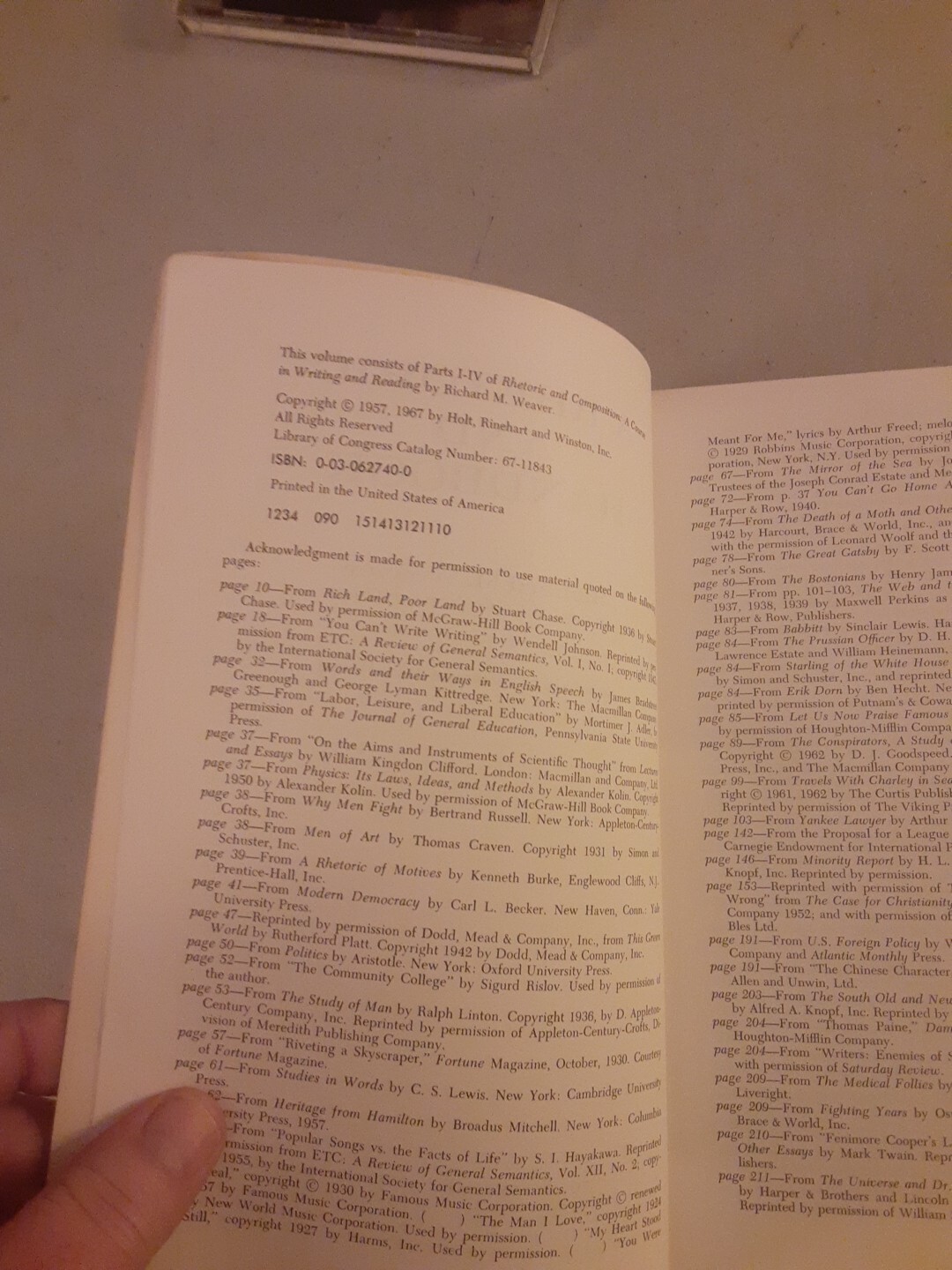 A Rhetoric And Handbook – Richard M Weaver (Paperback, 1967) VG, Revised