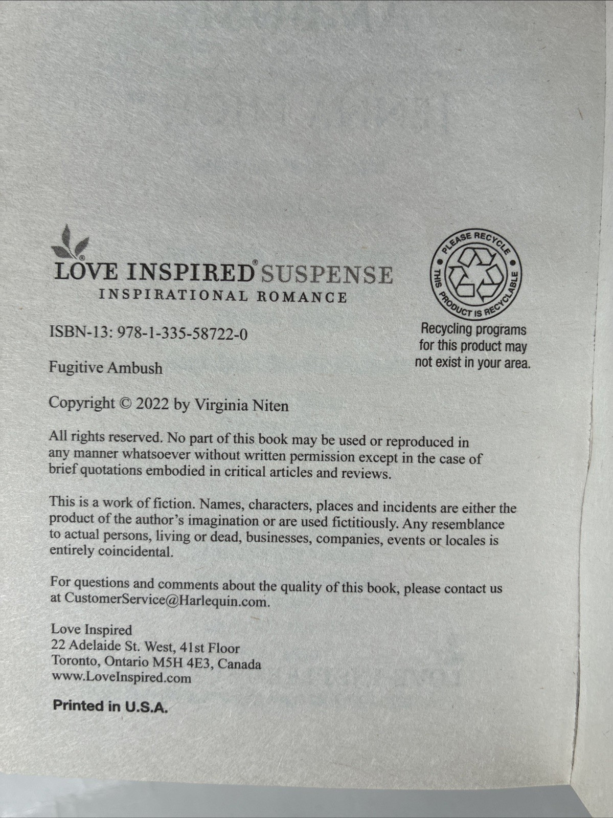 Love Inspired Suspense, lot 4 paperbacks – Laura Scott, Jenna Night, Sharon Dunn