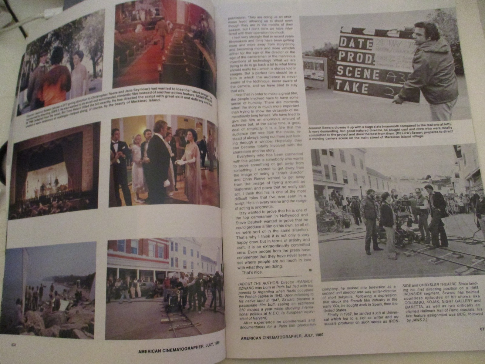 Somewhere in Time, Christopher Reeve – American Cinematographer Magazine 1980