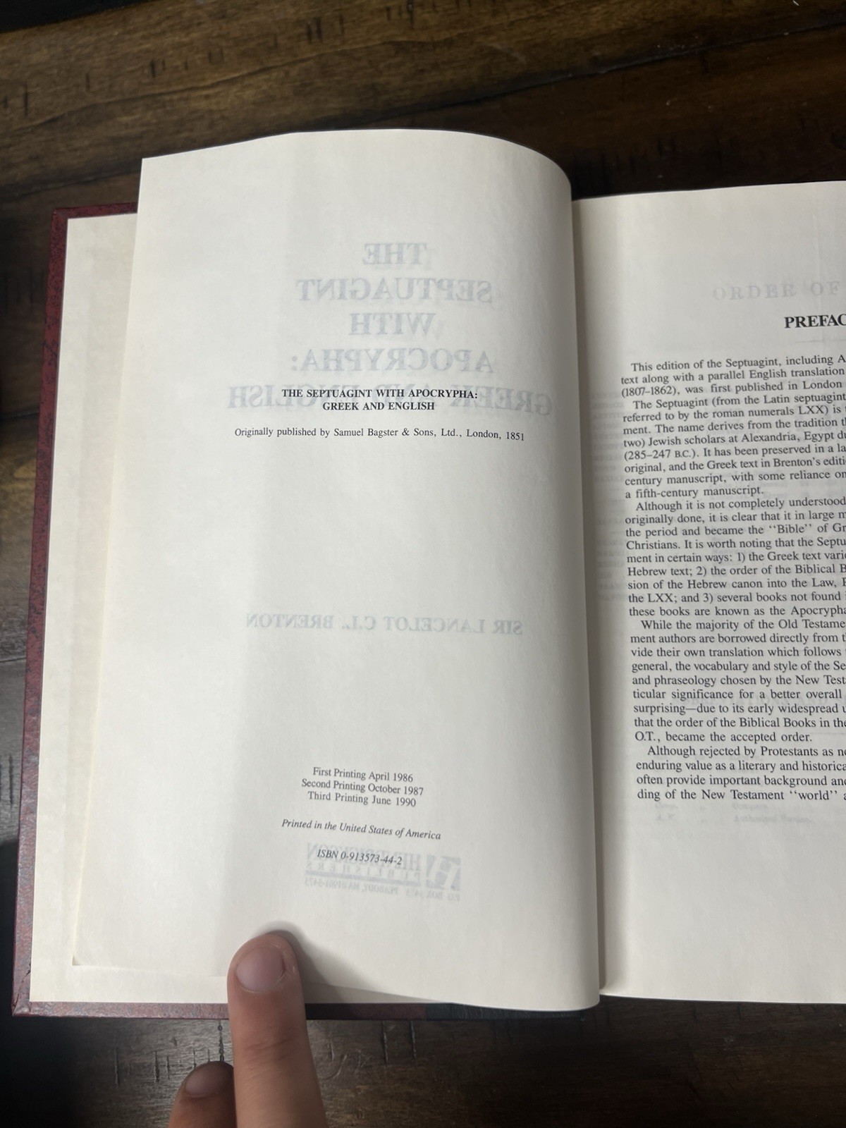 Septuagint With Apocrypha, Greek And English, 1997 Hendrickson Hardcover Edition