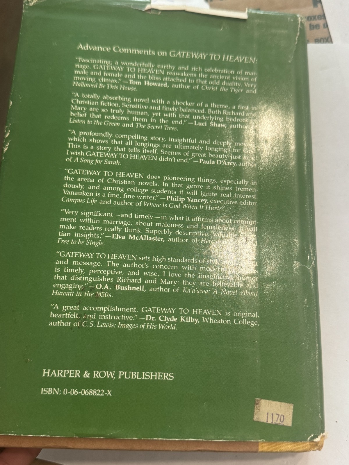 Gateway to Heaven by Sheldon Vanauken – First Edition – Hardcover