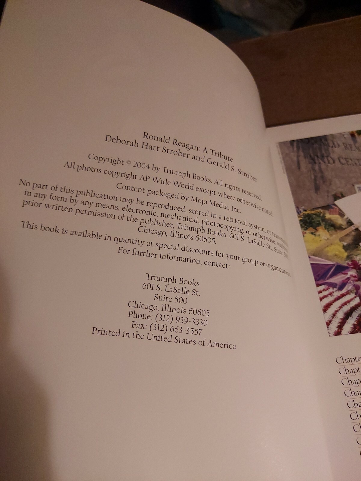 2004 “Ronald Reagan: A Tribute by Triumph” by Triumph Books