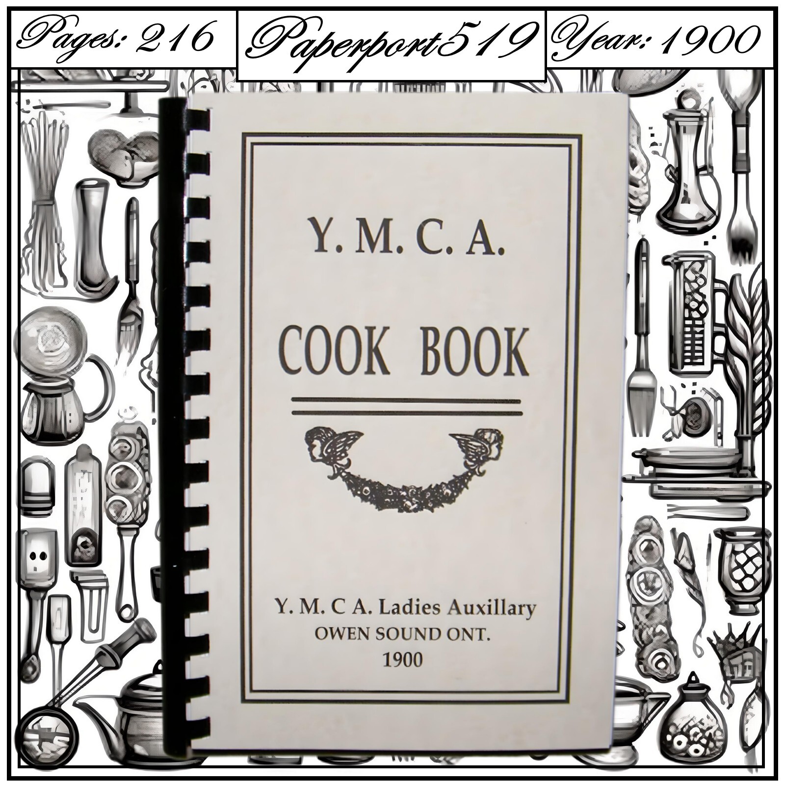 1900 Y.M.C.A. Cook Book Vintage 216 Pages
