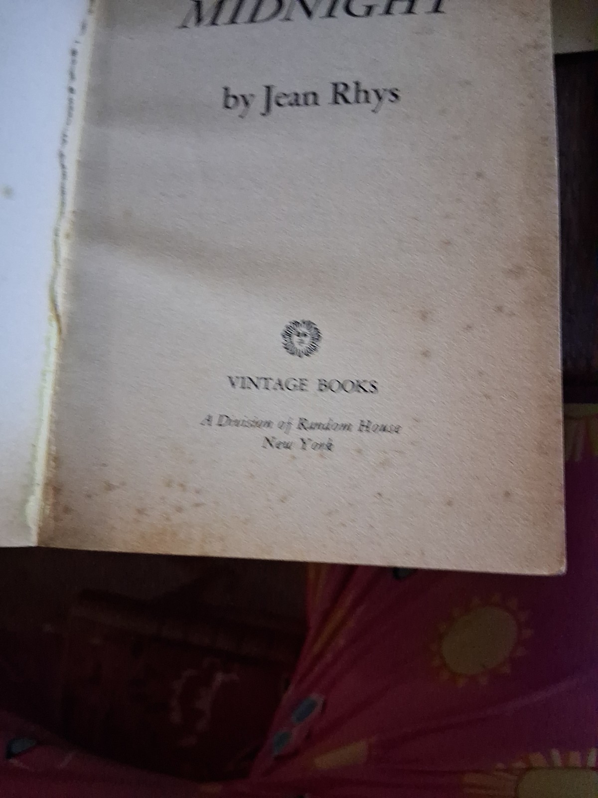 GOOD MORNING, MIDNIGHT By Jean Rhys March 1974 12th