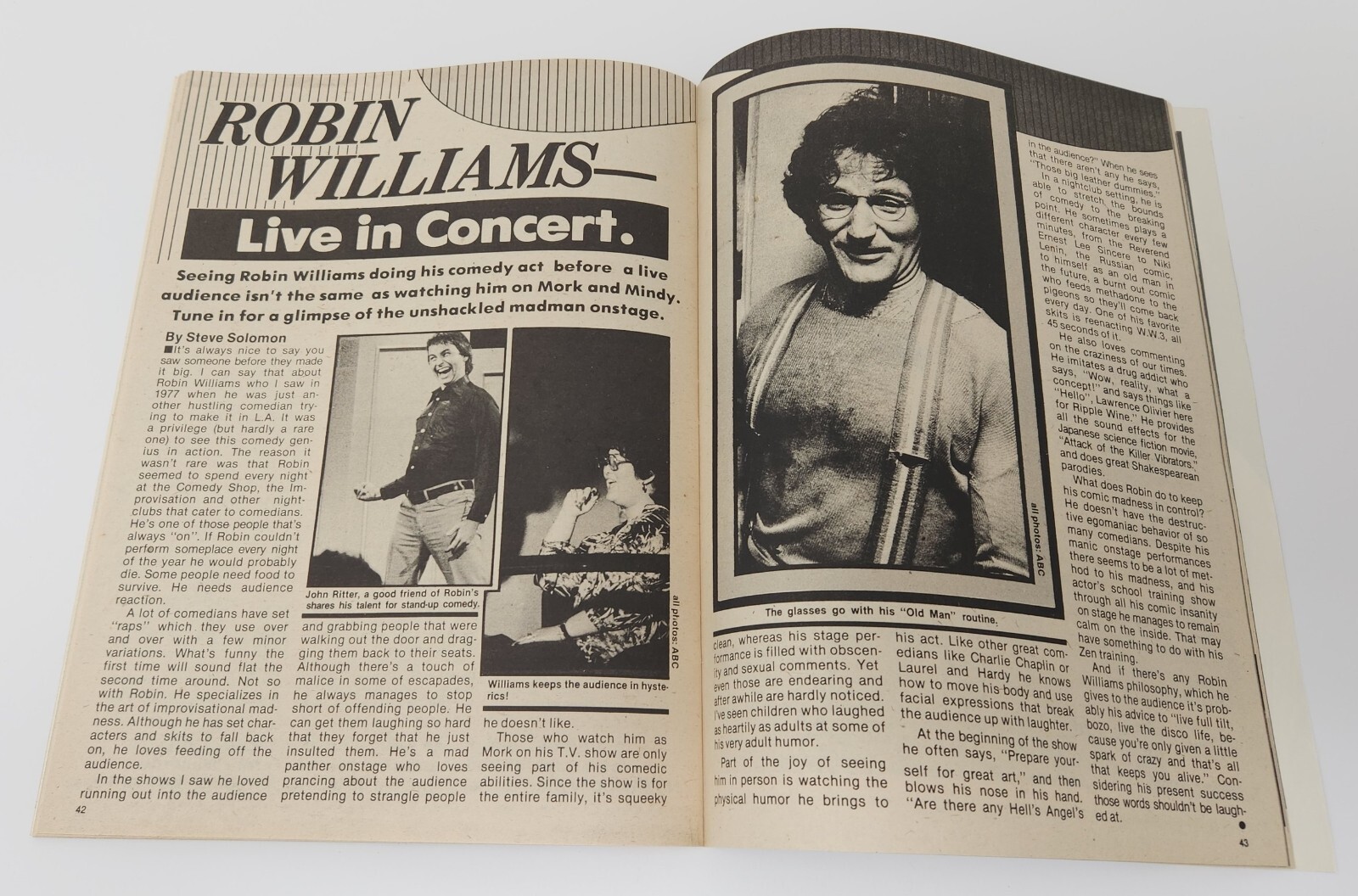 ROBIN WILLIAMS IS MORK Personality Special Magazine 1979 CHRISTOPHER REEVE