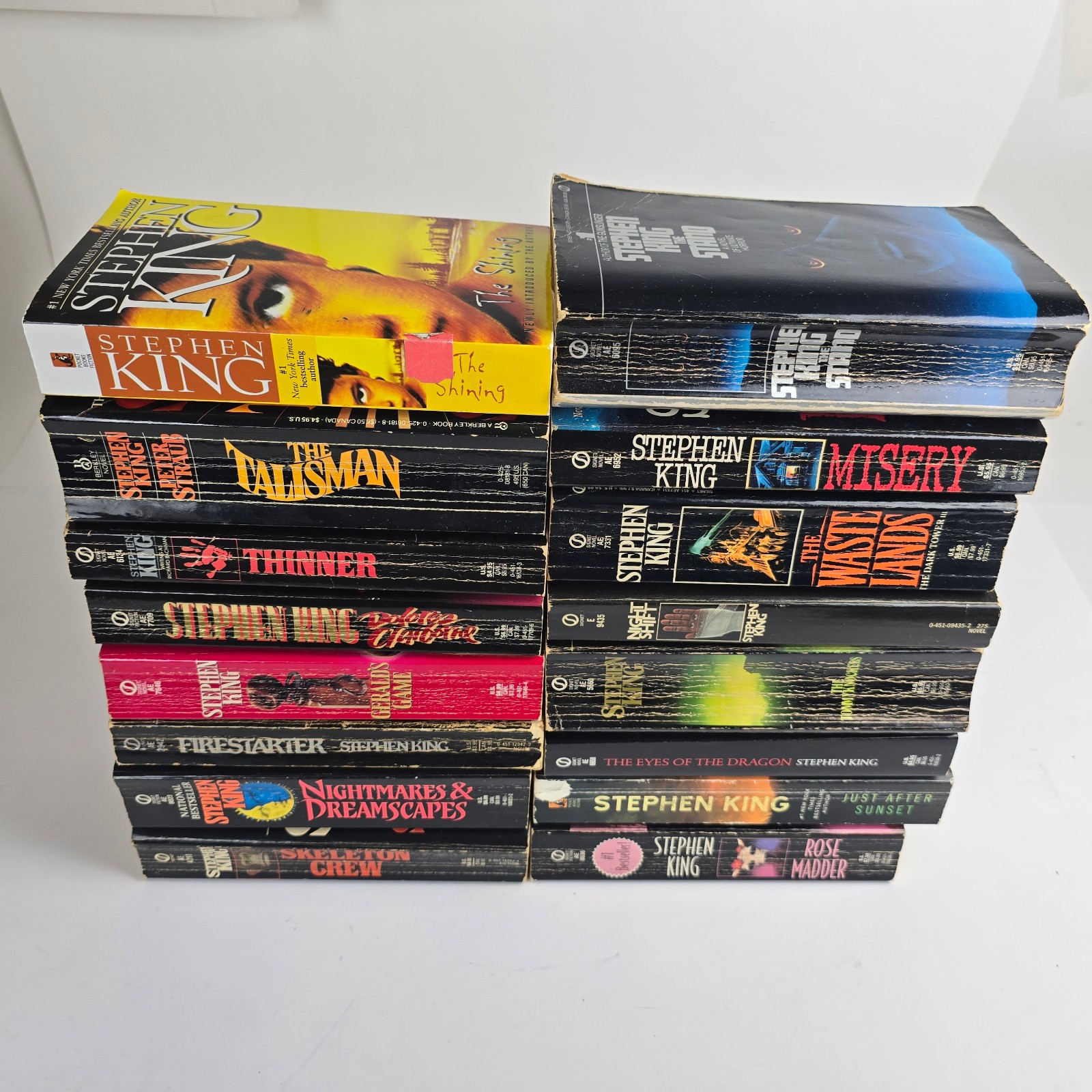 Stephen King Paperback Books Lot of 16 80s 90s 2000s Shining Stand Short Stories