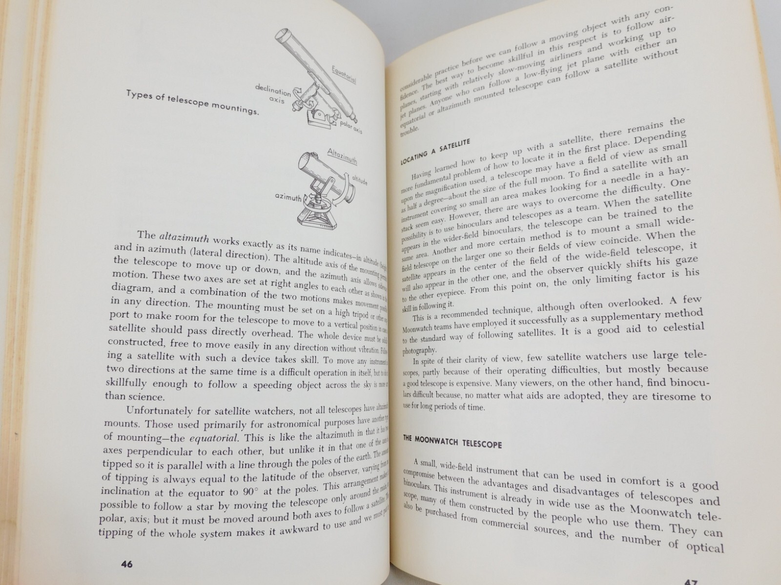 1958 Satellite Observing by N E Howard Handbook Illustrated HC 136 Pages