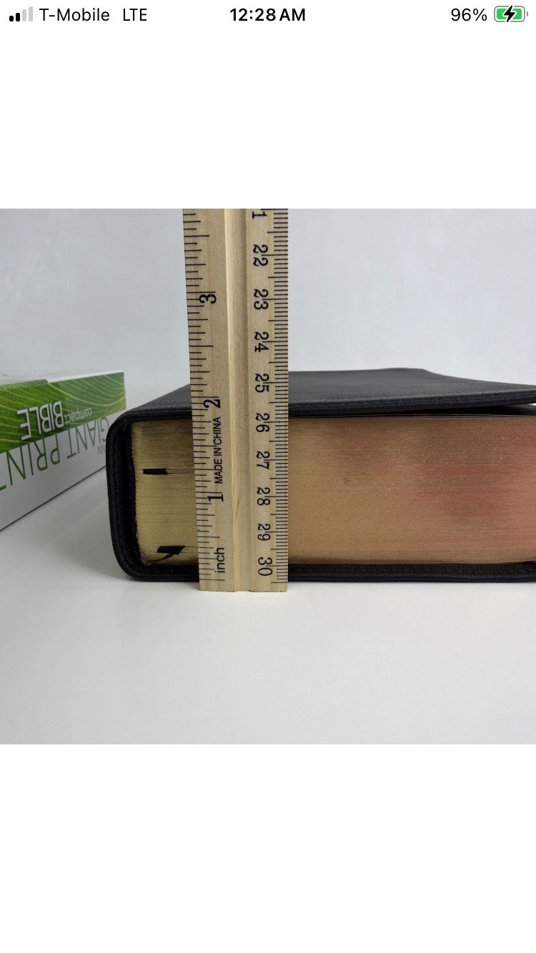 NIV, Giant Print Compact Bible, Giant Print, Premium Leather, Black – Excellent